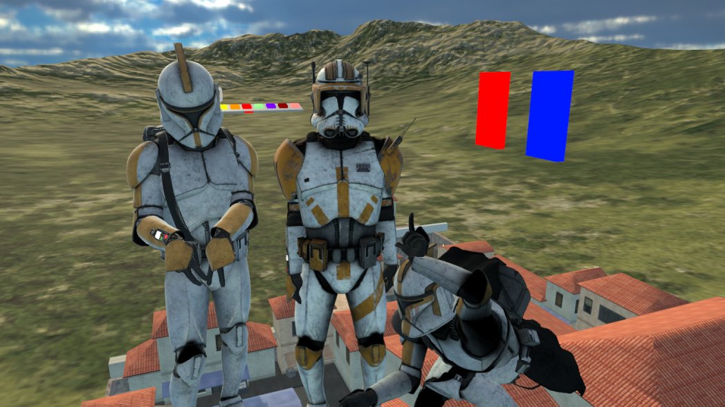 GalacticVrc's tweet photo. Cody single father of 2, slowly dying inside. #clonewars #VRChat  #GROVRC #vr #starwars #clonewarsmeme https://t.co/g1qKM1KcB3