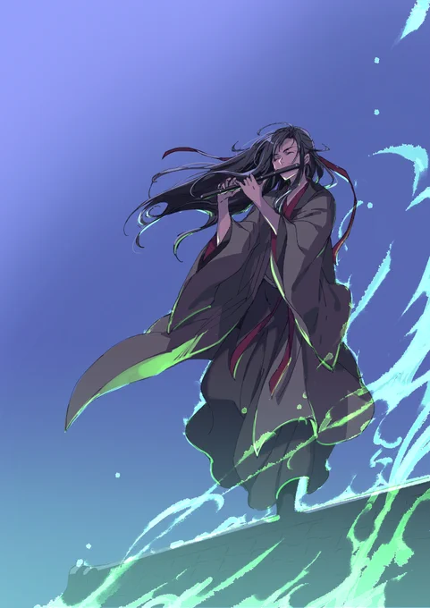 アニメ魔道祖師完結編日本吹替放送おめでとうございます!以前描いたイラストに少し加筆したものですが楽しみ～～～! 