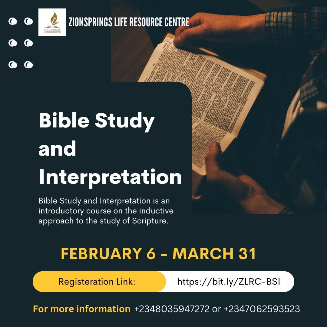 If you want to participate in our online Bible Study and Interpretation course, between February 6 and March, 31, please register here: bit.ly/3jsxjOv.