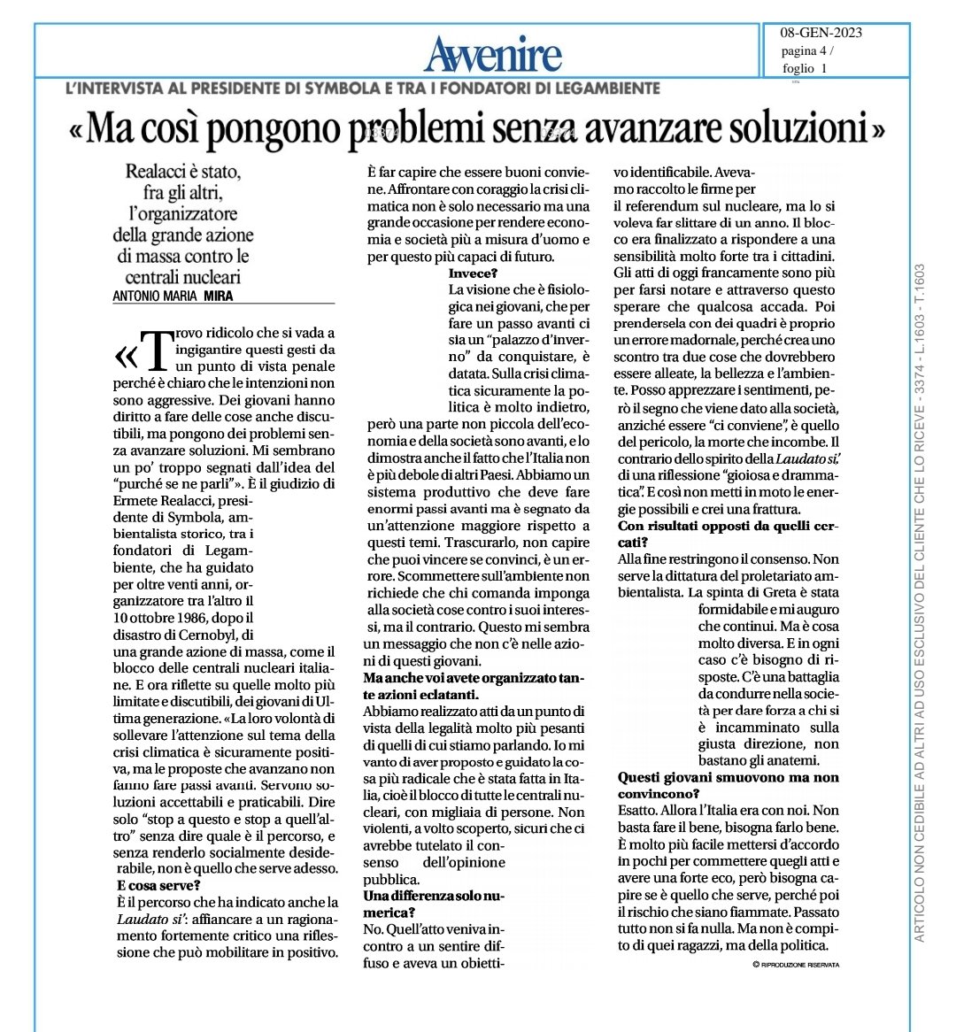 Per Alexander Langer la #transizioneecologica si afferma quando è socialmente desiderabile. La spinta della generazione #Greta  aiuta a battere le resistenze fossili. Un'economia a misura d'uomo conviene e unisce: questa è la frontiera. Oggi la mia intervista ad <a href="/Avvenire_Nei/">𝐀𝐯𝐯𝐞𝐧𝐢𝐫𝐞</a>.
