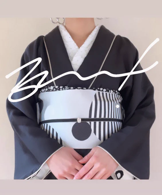シロクロドット、ポップフラワー#youkimono 