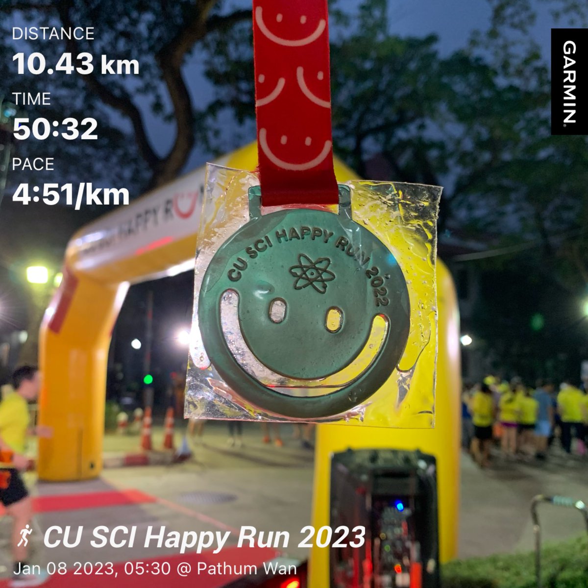 PhontakornW's tweet photo. เช้านี้ออกมาวิ่ง 10.5K 🏃🏻🏃🏻♂️ รายการ CU SCI Happy Run 2023 ของคณะวิทยาศาสตร์ 🔬 จุฬาลงกรณ์มหาวิทยาลัย 😊 #cuscihappyrun #วิ่งรับปีกระต่าย #ปีเถาะ #thairun #thairunฮับความสุขนักวิ่ง #วิ่งไหนดี #wingnaidee #วิ่งไหนกันปั่นไหนดี #beatyourself #beatyesterday #garminfenix6X #nikethailand https://t.co/pyzq5BGOgf