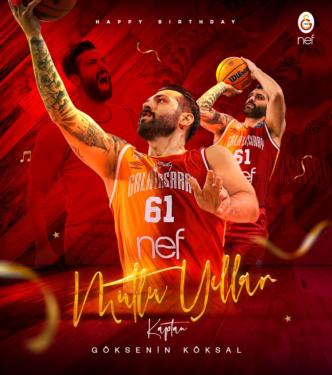 Galatasaray SK on X: Bugün, Galatasaray Nef Erkek Basketbol Takımımızın  kaptanı Göksenin Köksal'ın doğum günü! 🎂 İyi ki doğdun @61goksenin! 🥳   / X