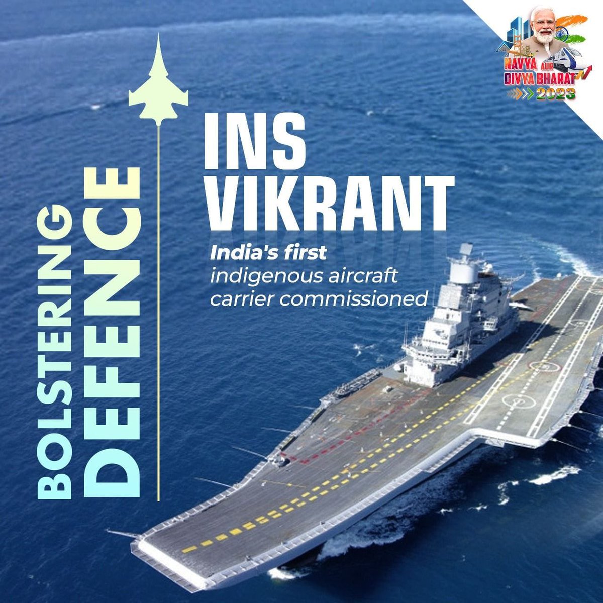 Aruna_DK's tweet image. 🎖️India's first indigenous aircraft carrier, #INSVikrant, has been commissioned.

🎖️Over 1,340 exhibitors, investors, start-ups, MSMEs Armed Forces and delegates from several countries participated in the 12th and largest ever #DefExpo2022.

#BolsteringDefence
2/3