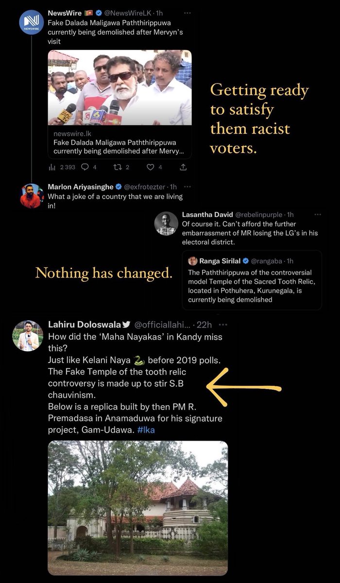 gayaradesilva's tweet image. Don’t these guys know how to put on a good show before any upcoming election. 

#dontbefooled #racistagendas #nothinghaschanged #lka