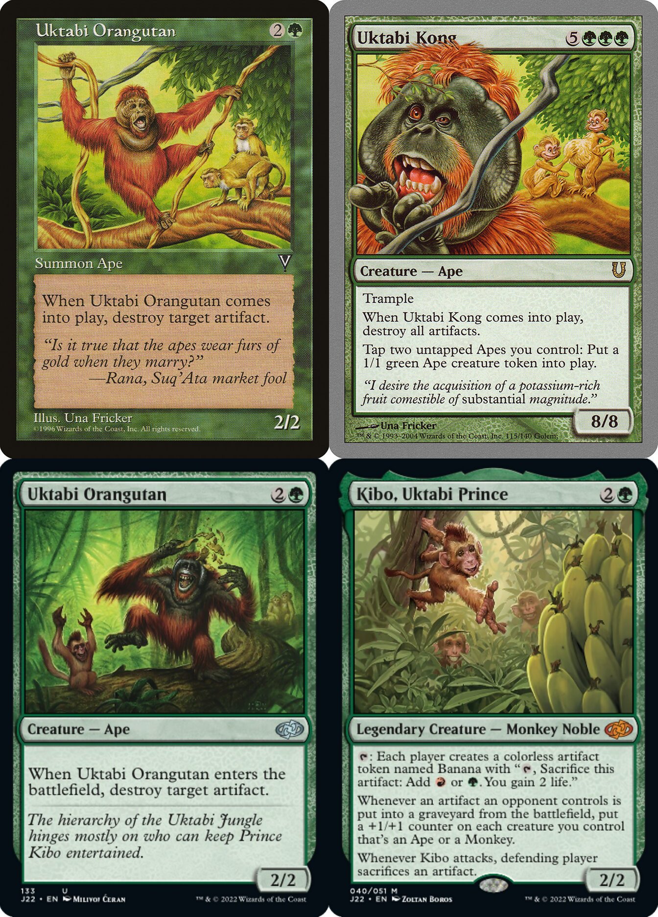 monkey cards mtg Kibo, Uktabi Prince Ape Tribal Artifact Destruction Magic C CommanderComplete Mint / near mint condition trading card MTGNexus - Cymbal Monkey