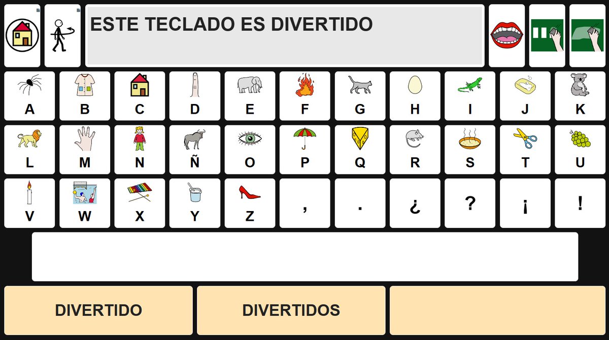 Buenas ideas para AsTeRICS Grid💡🤔‼ 
👉📲💻¿Habías pensado que con el comunicador dinámico AsTeRICS Grid podías crear un teclado alfabético con la ayuda visual de pictogramas de los pictogramas de ARASAAC?😊‼ 
✅grid.asterics.eu
✅aulaabierta.arasaac.org/asterics-grid_…