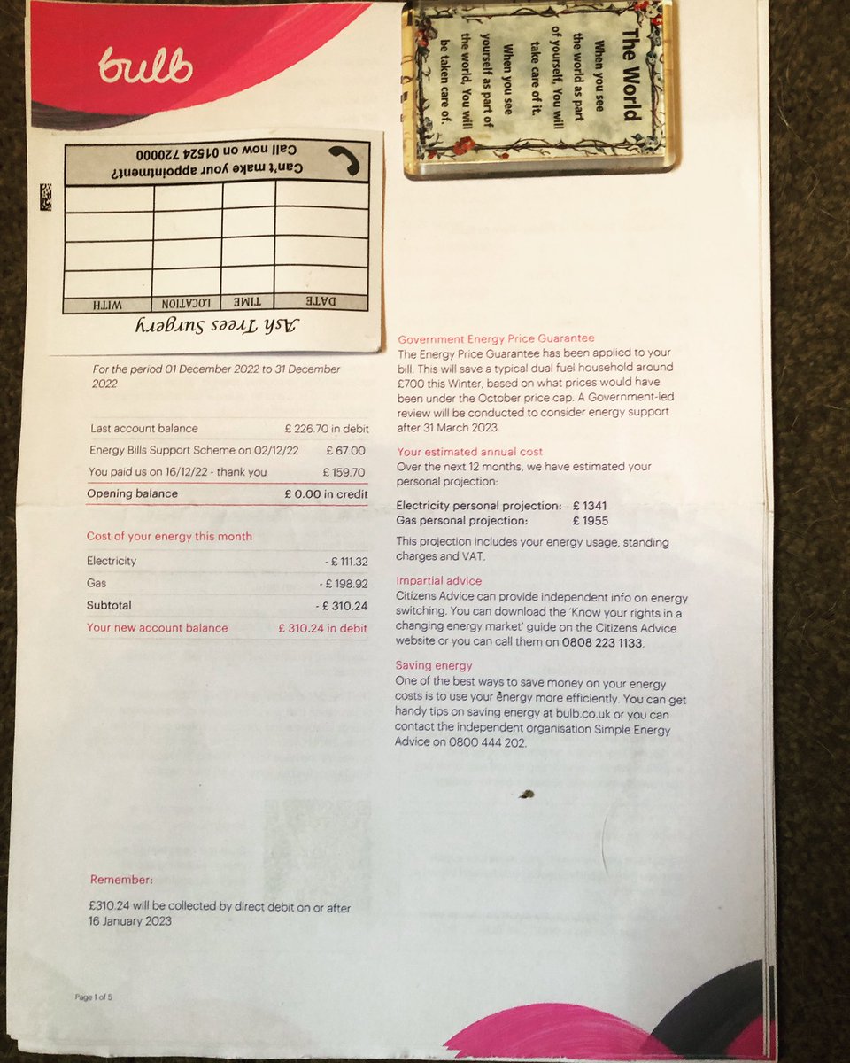 DomMitchell's tweet photo. Hi @BulbUK my Dad, who is suffering PTSD cos of the recent death of my mum, has been sent this bill. Across Britain you are causing huge amounts of pain charging outrageous prices to heat our homes. And the @Conservatives are allowing this. #TimeToRebel #Revolt #NoExuses #Bulb https://t.co/Ttaaj8ZYBG