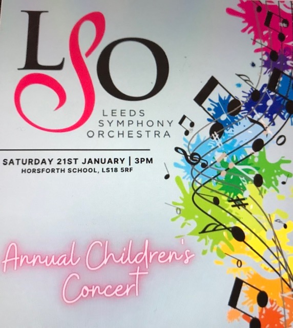 Tickets are selling fast for our Children's Concert at Horsforth School - Saturday 21 Jan at 3pm. £2 per adult and children are free. Come and find out all about a full symphony orchestra and hear some great tunes! ticketsource.co.uk/LEEDS-SYMPHONY…