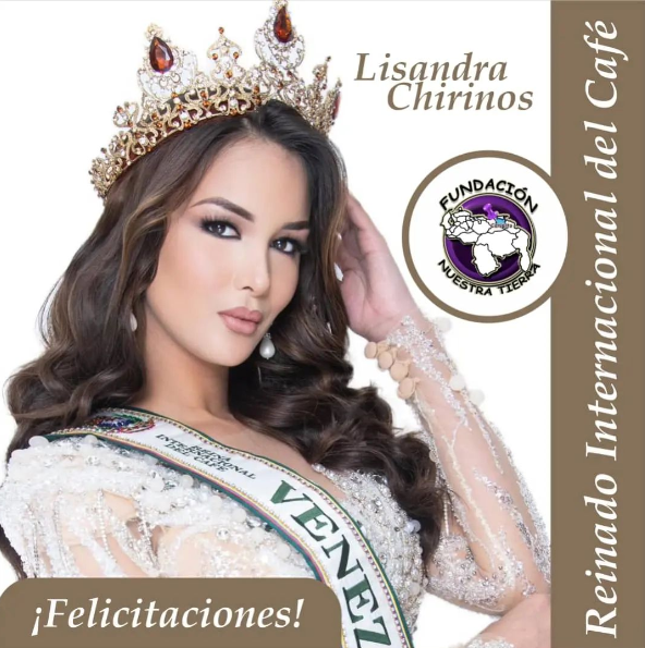 Queremos felicitar a nuestra Reina @lisandrachirinoss por su impecable participación en la gala del Reinado Internacional del Café 2023.

Dejando a Venezuela bien en alto y demostrando en el escenario, su gracias, belleza, carisma e inteligencia.