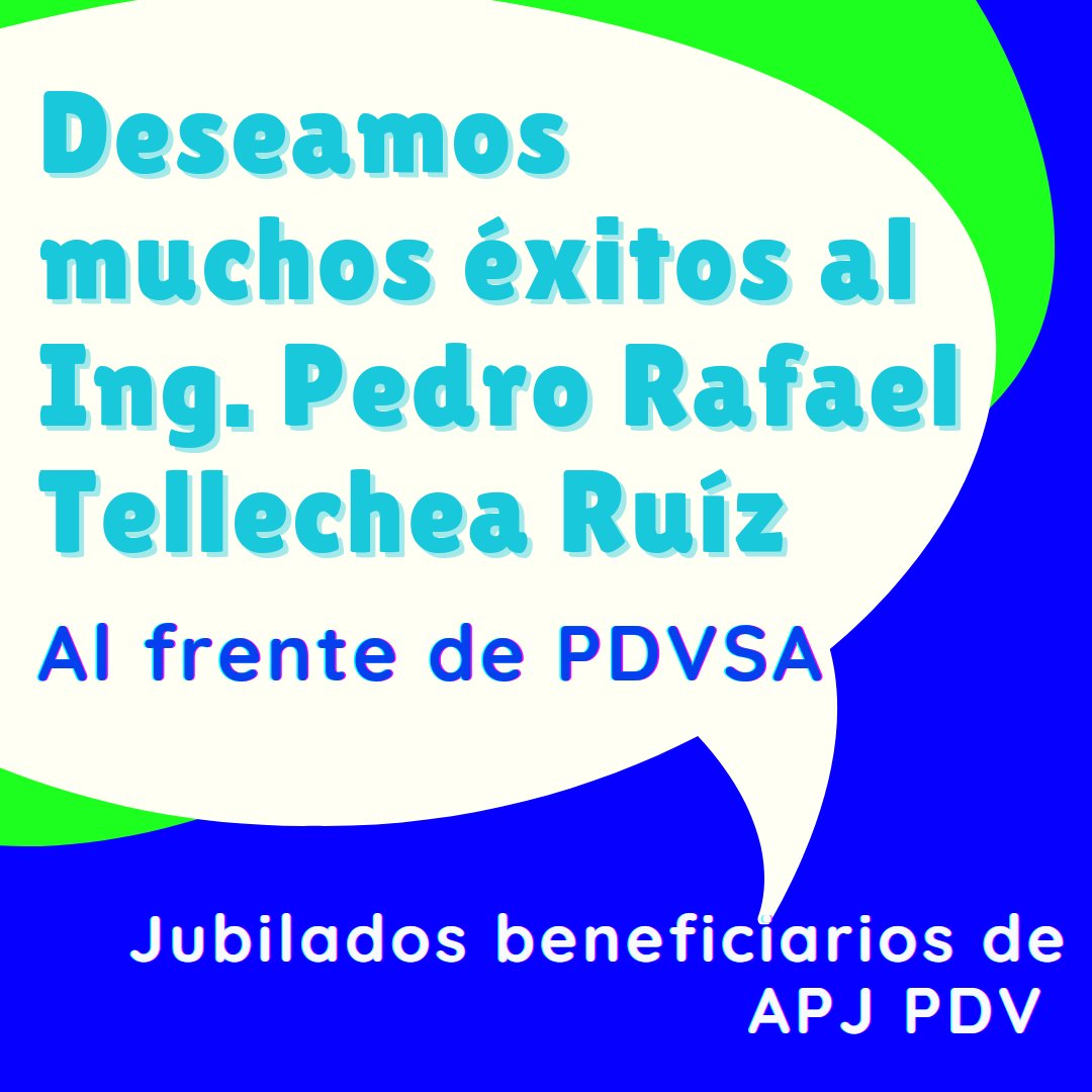 <a href="/NicolasMaduro/">Nicolás Maduro</a> Jubilados PDVSA/Pequiven,  
le deseamos  a <a href="/TellecheaRuiz/">Rafael Tellechea</a> muchos éxitos en su nueva asignación al frente de <a href="/PDVSA/">PDVSA</a> con una gestión fructífera.

<a href="/ViceVenezuela/">Vicepresidencia Vzla</a> <a href="/TareckPSUV/">Tareck El Aissami</a> <a href="/Defensoria_Vzla/">Defensor del Pueblo</a> <a href="/MinpublicoVEN/">Ministerio Público venezolano</a> <a href="/aruizddp/">Alfredo Ruiz</a>
<a href="/Rampolla_UN/">Gianluca Rampolla 🇺🇳</a>
<a href="/onuvenezuela/">ONU Venezuela</a>
<a href="/Volker_turk/">Volker Türk</a>
<a href="/_Provea/">PROVEA</a>
#8Ene #PDVSA #FDP
