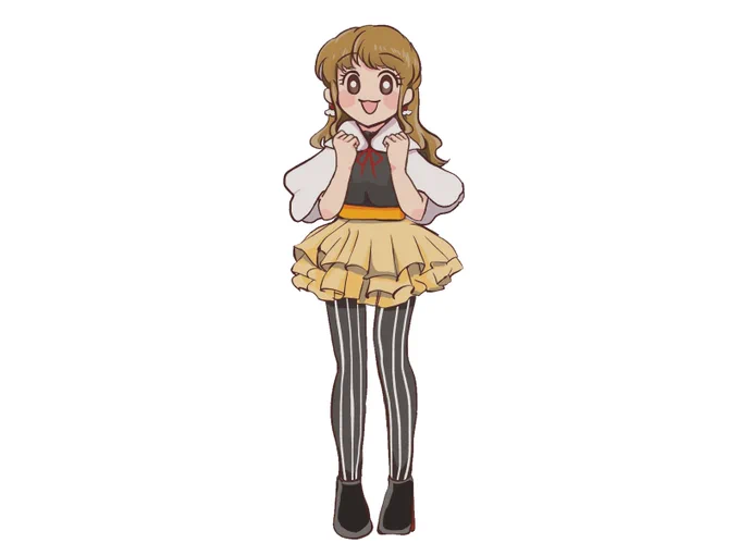 落ちサビで登場する等身きらり。仁木さんのデザイン画を元にペン入れしたもの。あとの2枚は仁木さんがポーズを修正して、より可愛くなりました。 