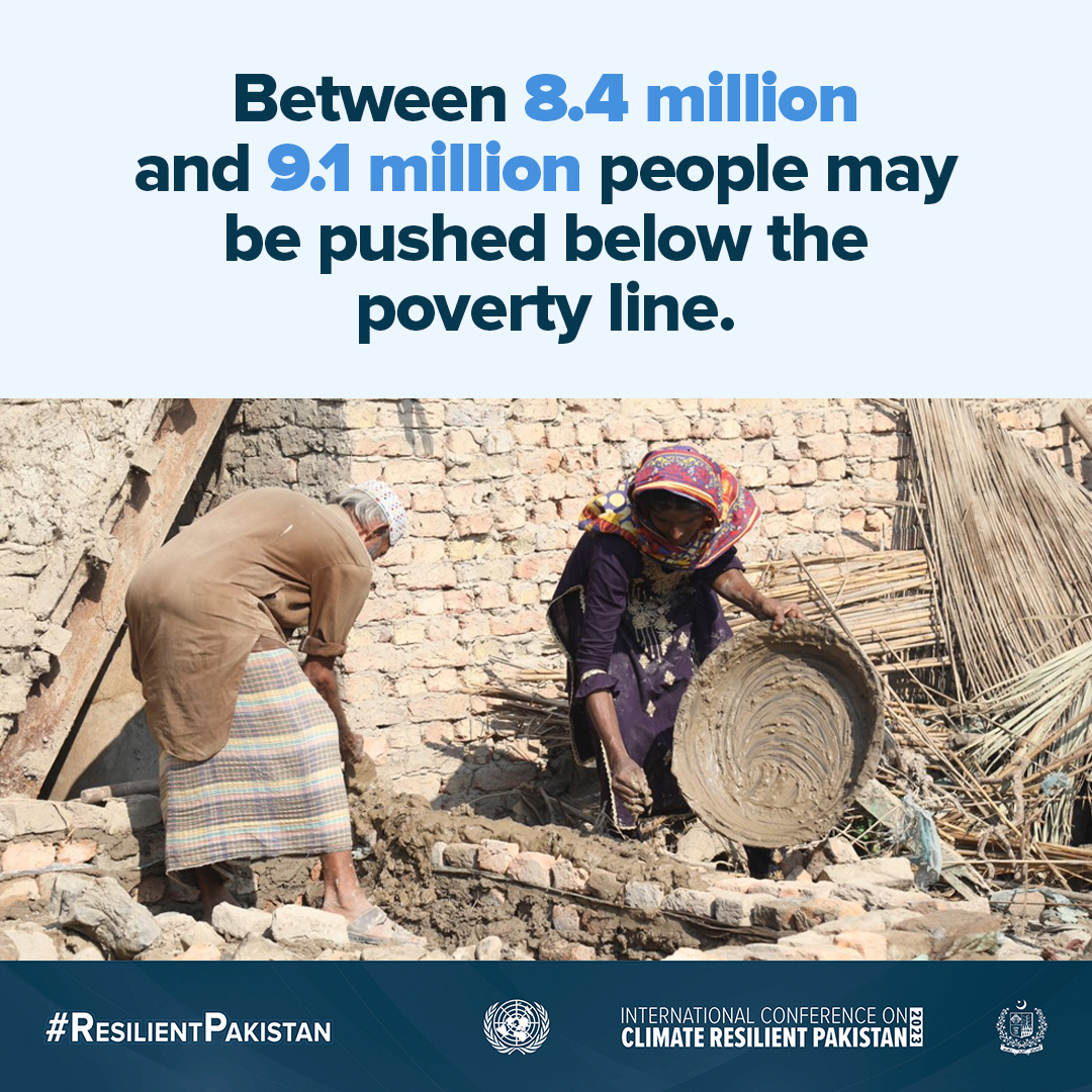 Rising inflation & loss of economic activity are making #recovery difficult for millions of families after the #FloodsInPakistan.

@GovtofPakistan & @UN are co-hosting the International Conference on Climate #ResilientPakistan to support 🇵🇰 #BuildForwardBetter.