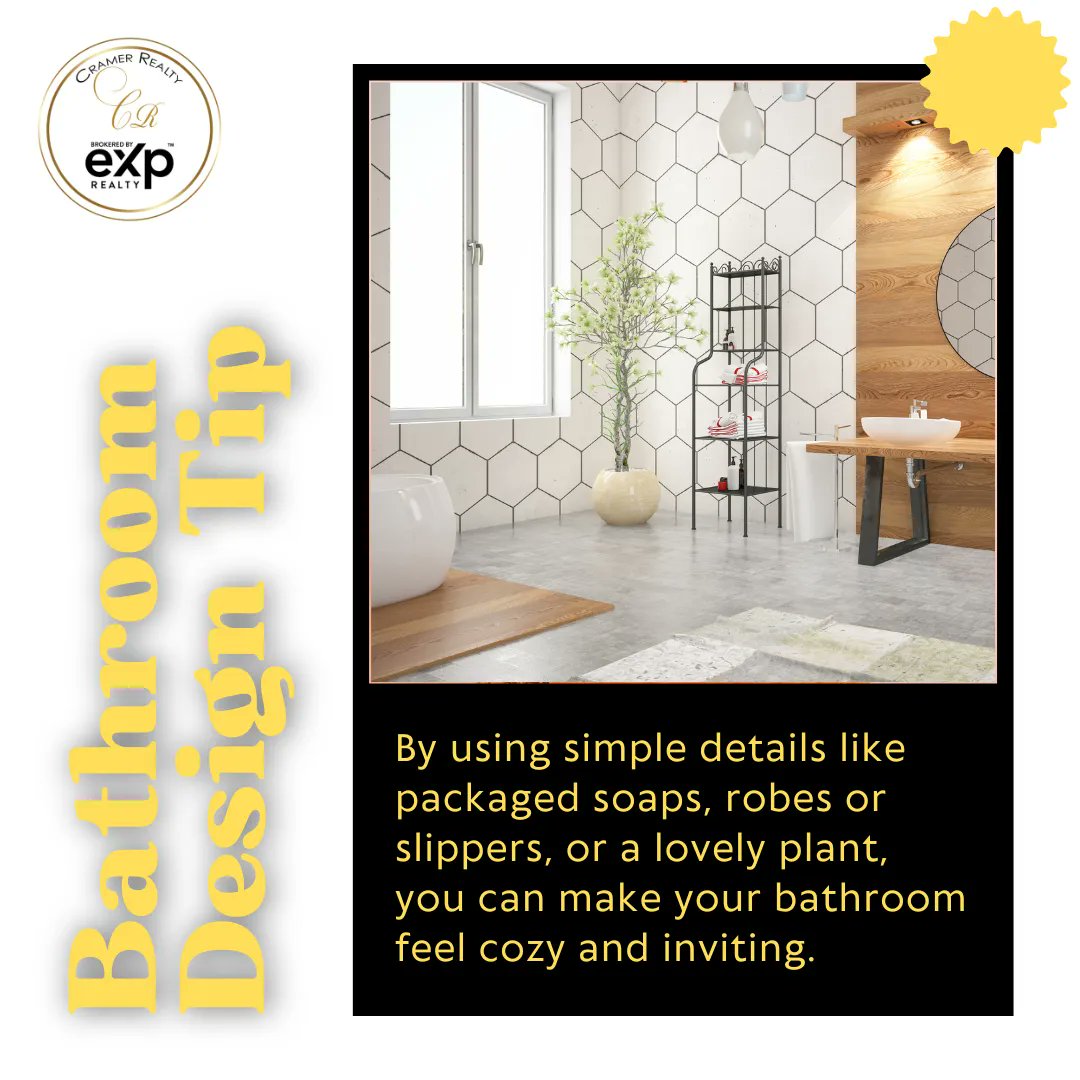 Renee_Cramer_'s tweet photo. Make your bathroom feel ๐ซ๐๐ฅ๐๐ฑ๐ข๐ง๐ ๐๐ง๐ ๐๐จ๐ณ๐ฒ by following this tip!
#ReneeCramer #CramerRealty #RealtorReneeCramer #GeorgiaHomes #GeorgiaRealEstate #savannahga #forsythpark #Savannah https://t.co/gc3XoOK9Ts