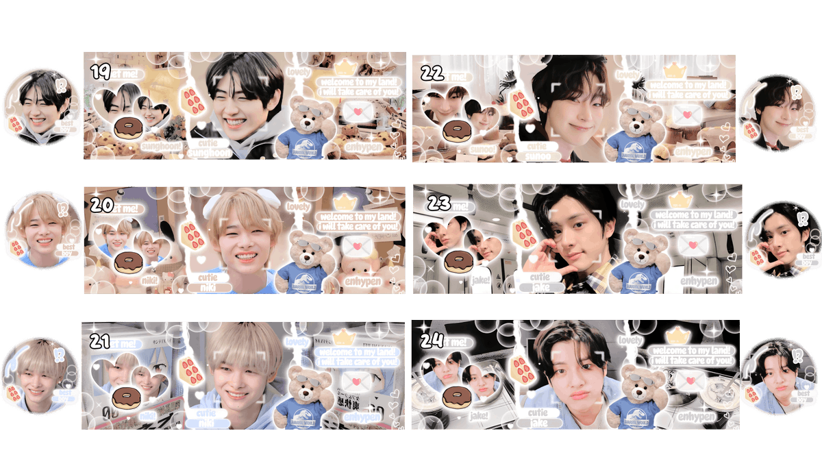 winteyu's tweet photo. @heeddongsik haloo kak, aku ready layout bb, bg, ada enhypen, txt, skz sama the boyz, only 5000/eachnya, avanya png. bisa payment via qris juga! 🧚🏻‍♀️💗

sold : 7, 8, 9, 13, 14, 19, 21, 23, 24
https://t.co/aleHdSTAYe