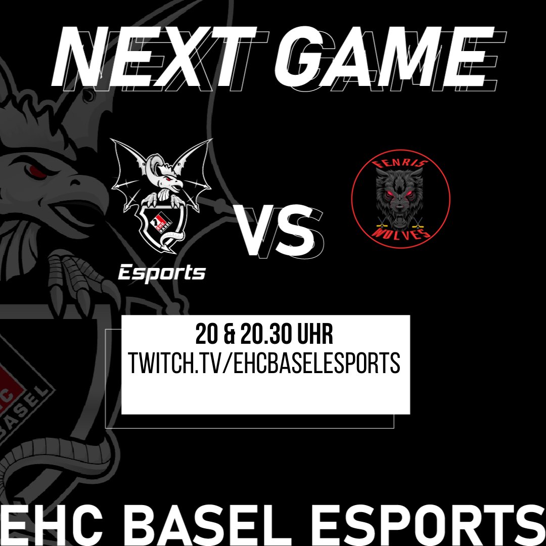 Heute Abend gibt es wieder einen casual Programmpunkt für euch, ein actiongeladener Kampf für uns!

Wir spielen um 20 Uhr gegen die Wolves auf Twitch!
twitch.tv/ehcbaselesports

#ECLWinter23 #Esports