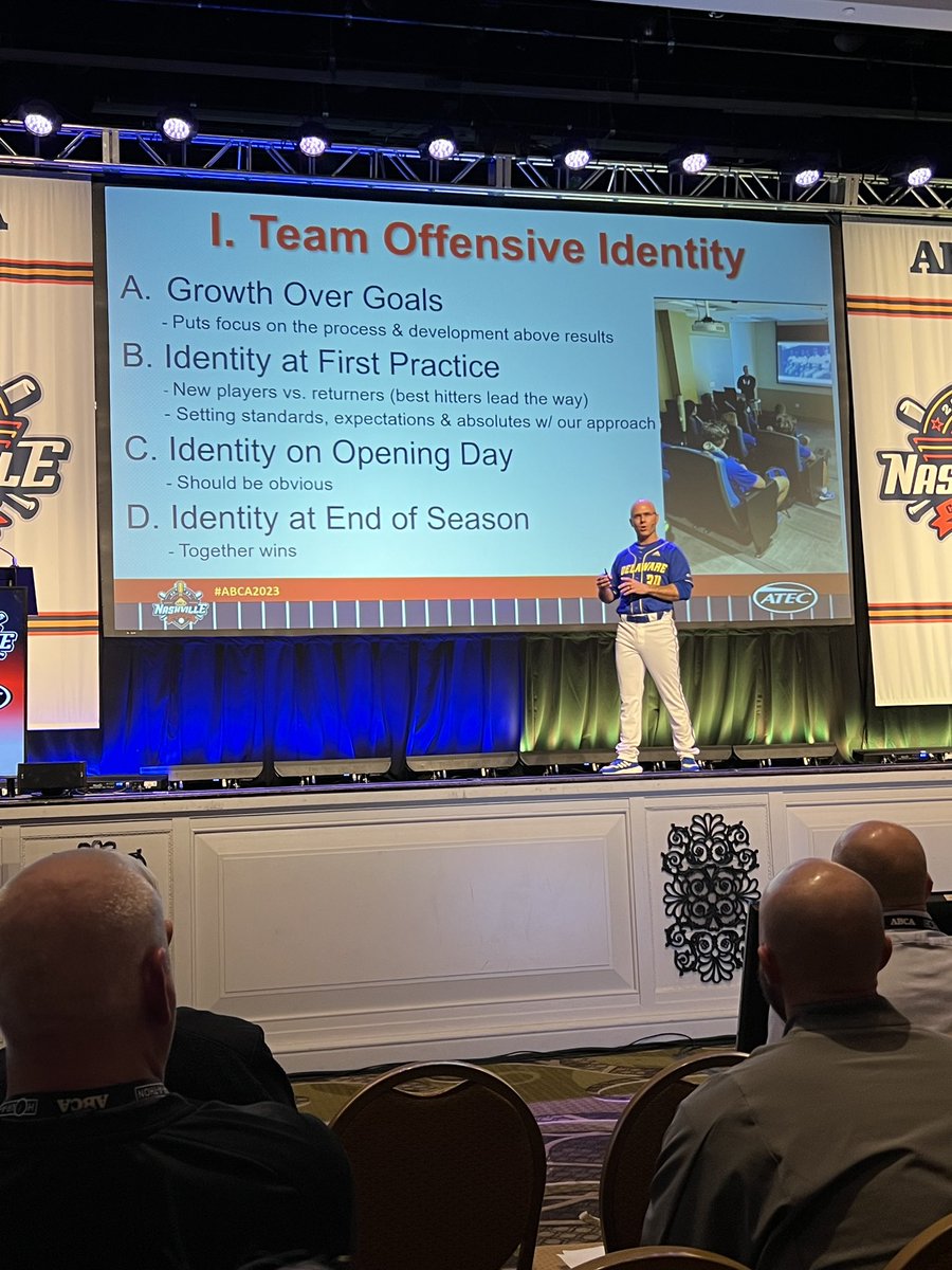 CoachMamsUD's tweet image. Thank you @ABCA1945 for the opportunity to present yesterday and thank you to all of you that attended. Knowing the positive impact that legendary @DelawareBASE coach Bob Hannah has had on the ABCA, made this extra meaningful. #ABCA2023
