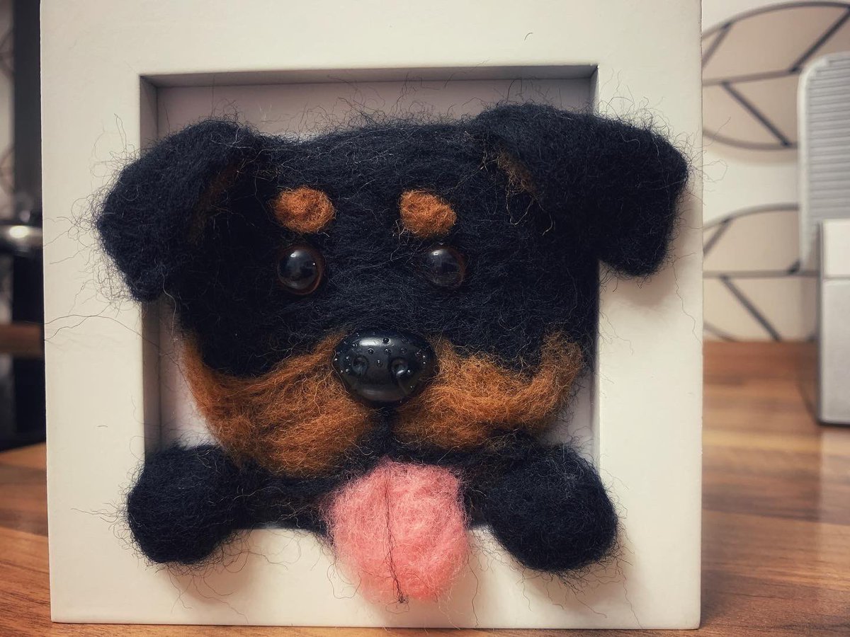#Rottweiler #diy #filzen #gefilzt #3dbild #Rotti
