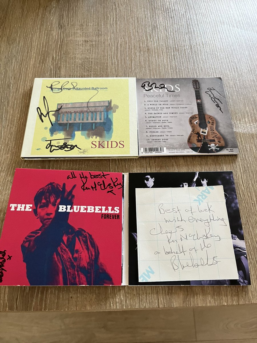 So far I have these two signed cd’s which will be up for auction at our Charity ball to raise money for <a href="/GCH_Charity/">Glasgow Children's Hospital Charity</a> and <a href="/AyrshireHospice/">Ayrshire Hospice</a> can anybody help us get more bands involved to help us …be great if we could get 8 and frame them as one auction prize…please RT