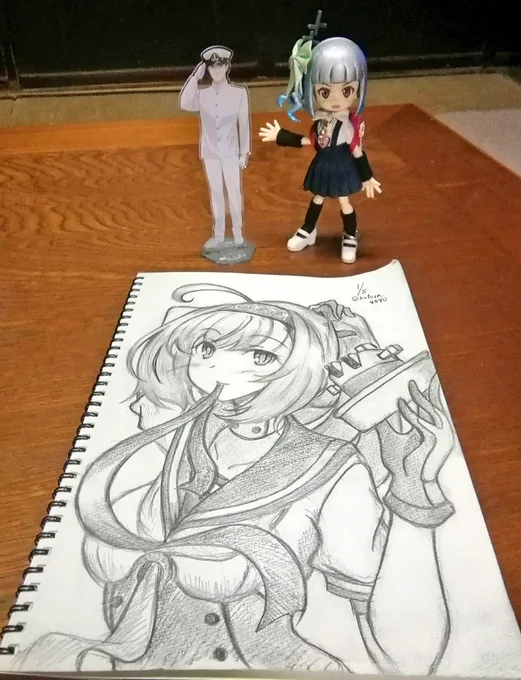 年末から負傷していた利き手のアカギレがやっと完治したのでお絵描き復帰デースやや、横浜ライブの時も荷物持ち上げる度に出血してて実はかなり大変でした作業BGMににいつ海最初から流していましたがOPの時雨に物足りない感が…Toshl提督の生歌の迫力有りすぎだっただろ! 