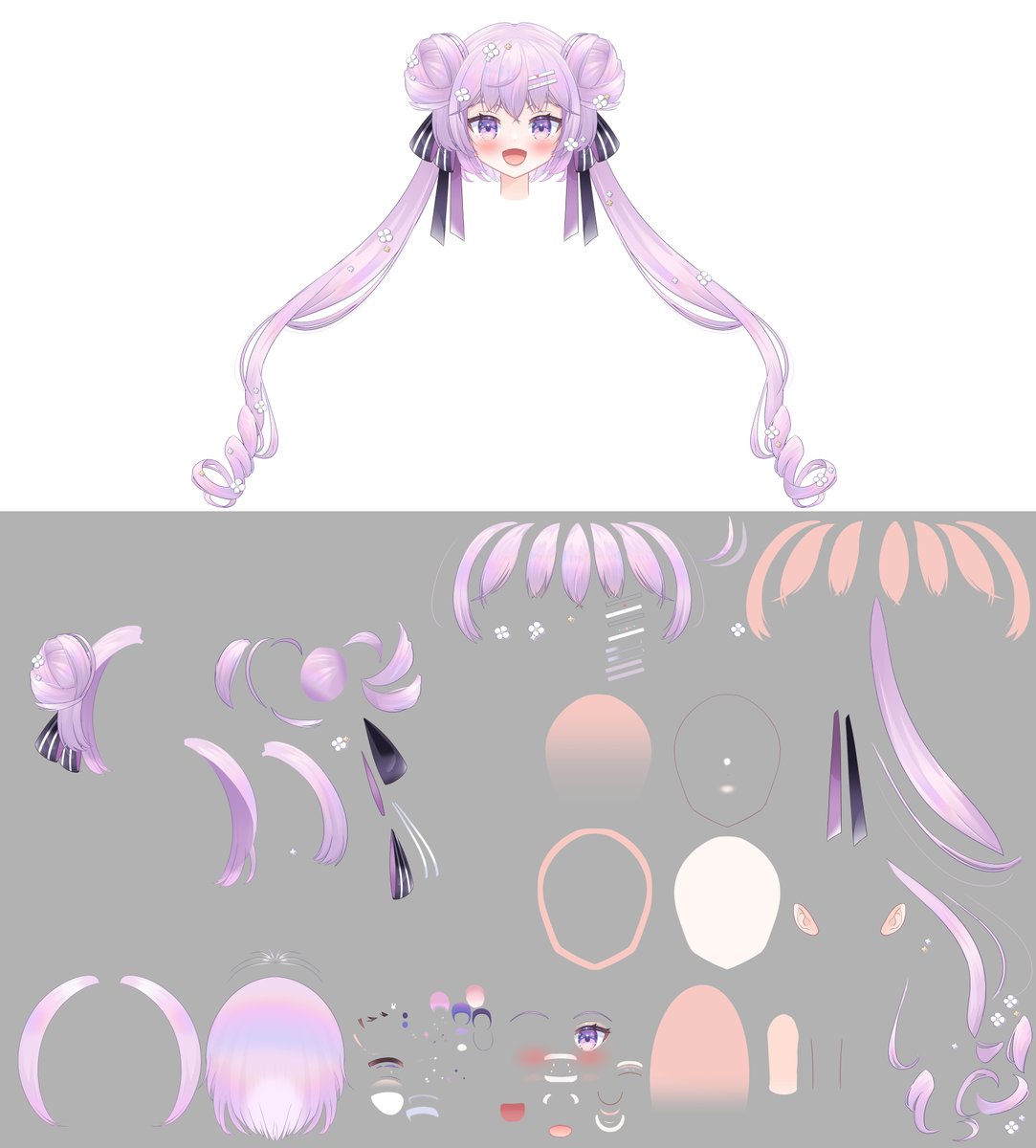 Vtuber用のイラスト【パーツ分け済みPSDデータ】を依頼する場合