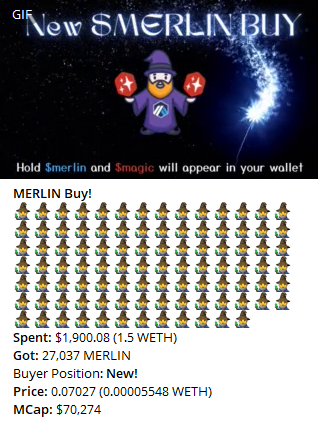 Merlin_arbitrum's tweet photo. 🧙🏼‍♂️🪄✨ $Merlin chart is in reverse mode and our wizards want to do it!

Holders keep earning $magic with the up &amp; down movement, and the yield farming bag keep growing

Join the party https://t.co/TPU729BXEo https://t.co/fqGWtIAc86