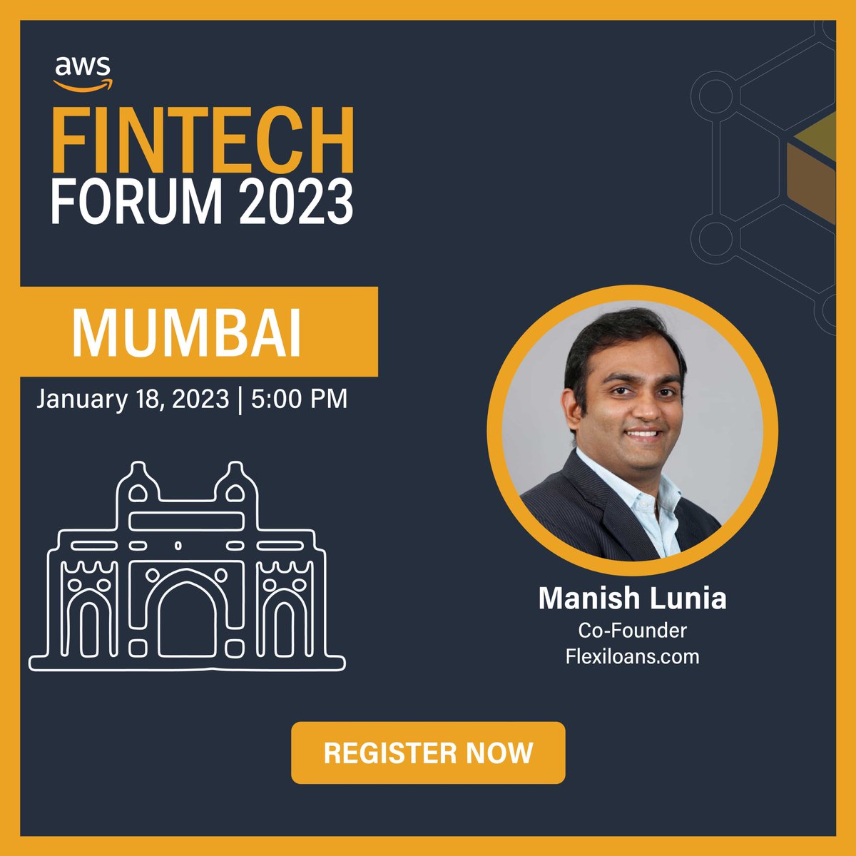 Fintech___Forum's tweet photo. Manish Lunia - Co - Founder, FlexiLoans, will be speaking at the AWS Fintech Forum 2023 on Wednesday, 18th January, 2023 in Mumbai.

Register Now: https://t.co/boM0yxvOTY

#aws #fintech #fintechstartup #fintechcommunity #fintechfuture #AWSStartup #FintechForum2023 https://t.co/0yM2eUjZBR