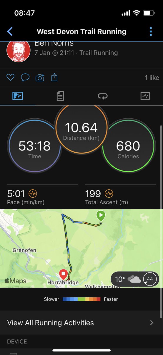 Hi <a href="/GarminUK/">Garmin</a> - do you know what is happening here? Full distance of run is being recorded but not the full route recorded on the map?
Many thanks for help. Denis 6 Pro watch.