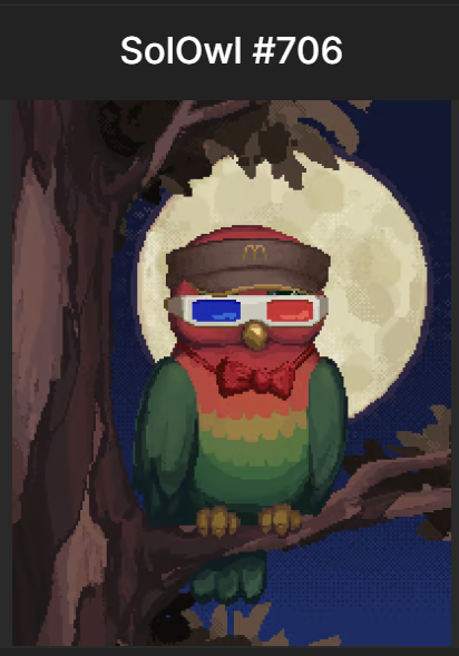 Hooray! When I saw what a small floor 2◎ <a href="/OwlsOfSol/">SolOwl</a> had now and found out that there would be an asset there, I immediately decided to join! 🦉

#SolanaAirdrops #Solana #NFTsolana  #NFTProject #NFTCommunity #OwlofSol