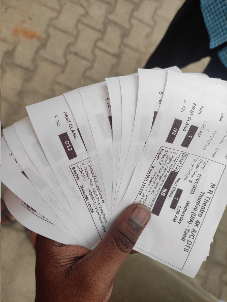 Vasanthvsmrt45's tweet photo. THUNIVU FDFS 1am show tickets available,Tambaram @Anythingf4AJITH #ThunivuBookings #ThunivuBookingsUpdate #ThunivuFDFS #FDFS #ticketbooking #tickets #Chennai #thunivu #1amshow https://t.co/WZ2qWEARBW