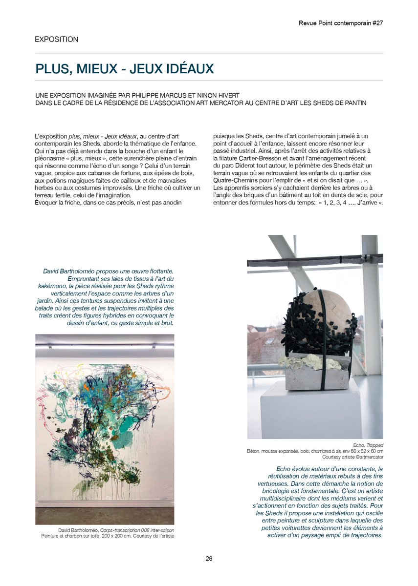 INVITATION _ Vernissage exposition Plus, mieux _ Les Sheds - mailchi.mp/pointcontempor…