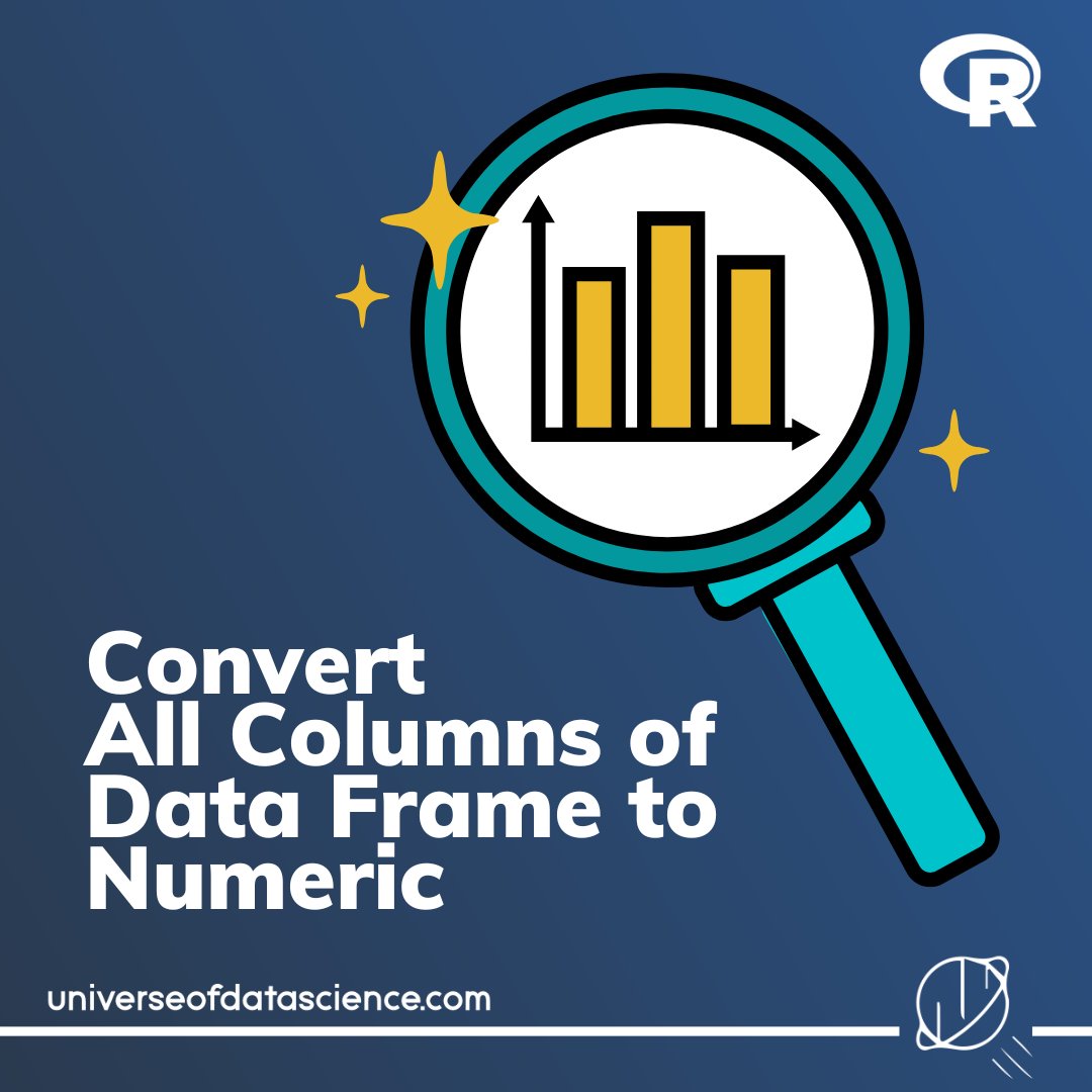 unidatascience's tweet photo. Converting data type to numeric is important while analyzing data in R. We will learn three ways of converting the columns of data frame to numeric. Find out how to convert all columns of data frame to numeric in R.

Learn more: https://t.co/vhVigg2H0A

#DataScience #Rstats https://t.co/n2I9wDdSXC