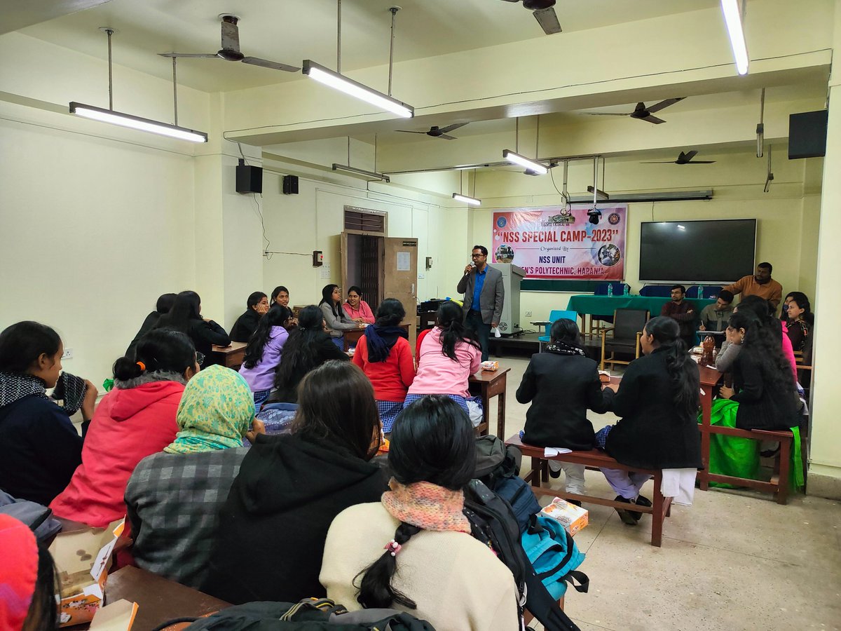 WSpolytechnic's tweet photo. NSS unit of Women's Polytechnic, Hapania inagourate the one week NSS special camp from 6th to 12th January, 2023, with various activities... Director, Sports and Youth affairs, Govt of Tripura, Principal Women's Polytechnic, Faculty Members,NSS team, students participating ... https://t.co/qwVplOoyCp