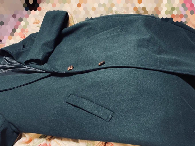 これは色に惚れて買ったコートなんだけどカメラで色まで伝えるの難しい 