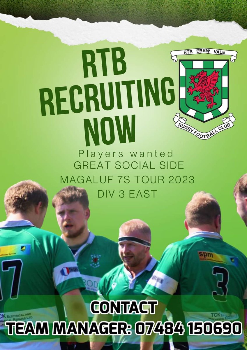 It was good to see 1st XV squad back out on the field yesterday but we are still on the lookout for new players in all positions.

There's plenty of local talent, not playing after coming out of youth rugby last season so if your reading this get your boots back on ...