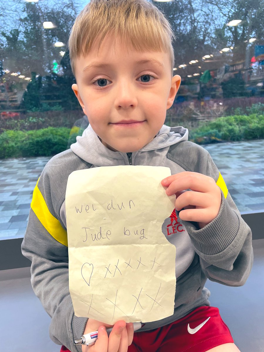 Young’un went for a flu jab yesterday.

Me and big’un went Aldi.

He wrote the sweetest note for his little brother on the back of the shopping list while I packed the trolley. ❤️