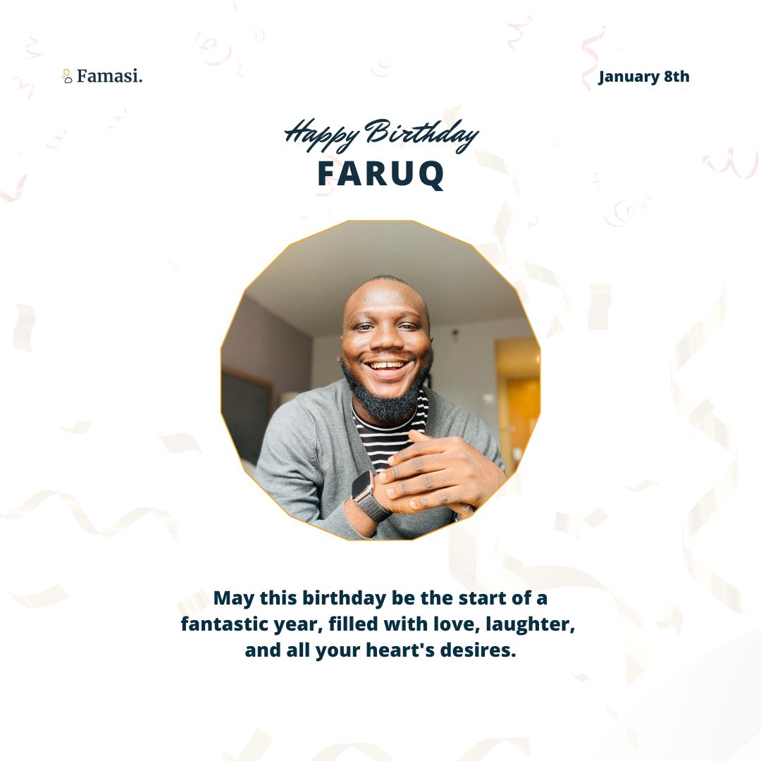 A king was born today...sorry, a Famasi Africa founder 😌

Wishing you a birthday that's as special and unique as you are @alfaruqstories 

Here's to committing to excellence this 2023 🥂 #CommittedToExcellence
