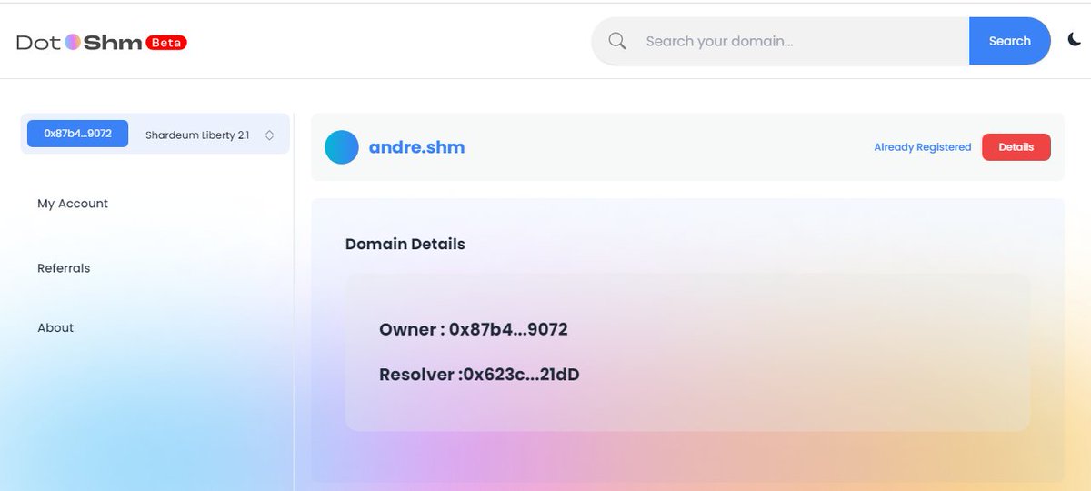 2crafft's tweet photo. @dotshmdomains @shardeum @NischalShetty @OmarUnblocked my metamask:
0xa4B3C5Ba4900e037529432ED0822CD5F9859edE3
My domain: andre.shm https://t.co/q9v9Qlivqc