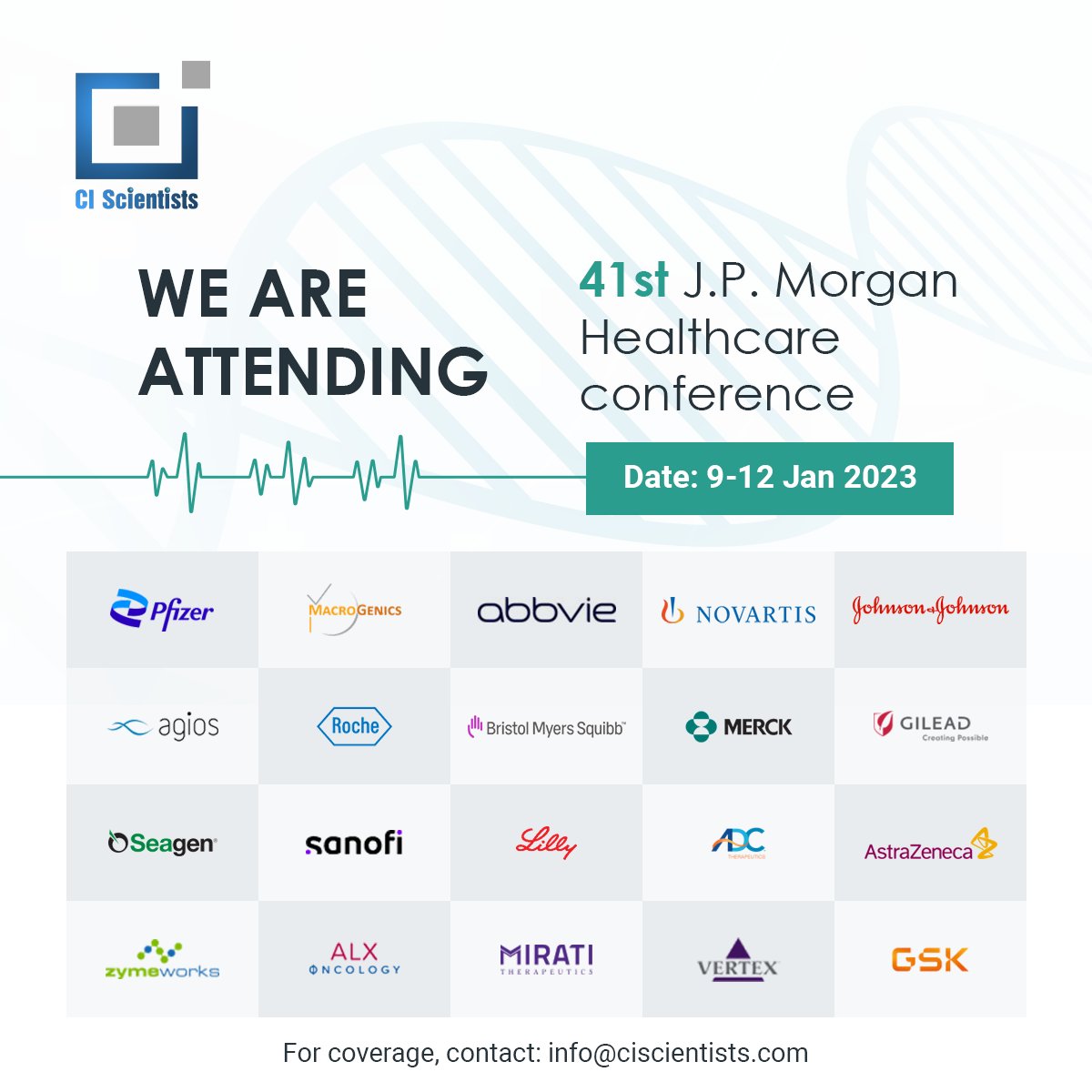 CiScientists's tweet photo. Looking forward to the JP Morgan Healthcare Conference.

#jpmorgan #ciscientists https://t.co/1eJgIlBQHp