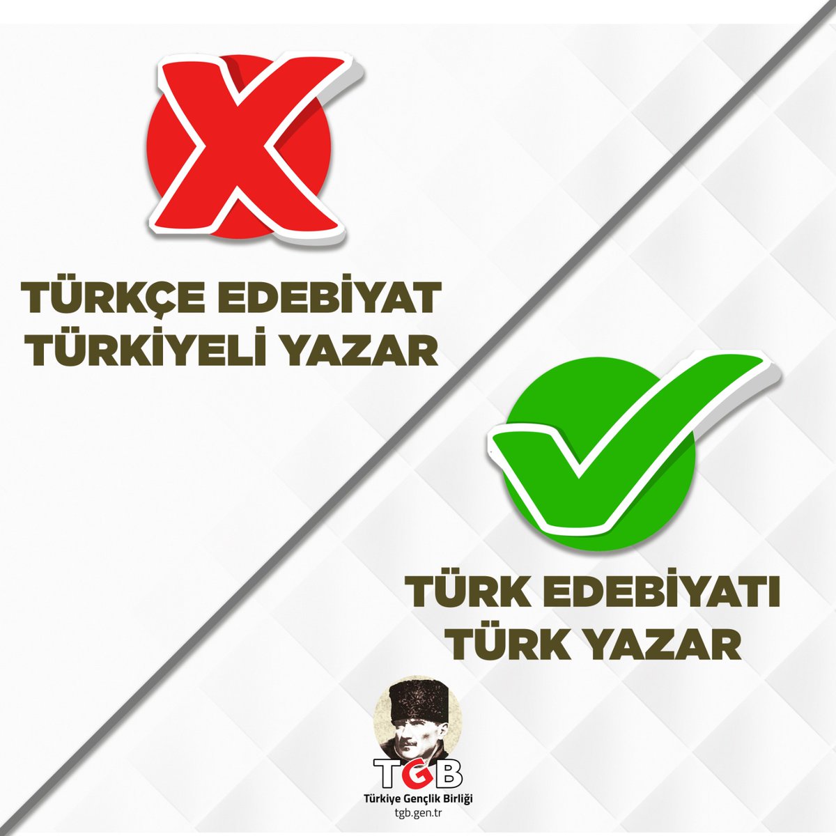 Atatürk'ün dediği üzere "Türkiye Cumhuriyetini kuran Türkiye halkına Türk milleti denir." Dolayısıyla Türk milletinin edebiyatı da Türk edebiyatıdır. 

Milli devletimizi silahla yıkamayıp kültürel yozlaşmayla yıkmaya çalışanlara geçit yok!