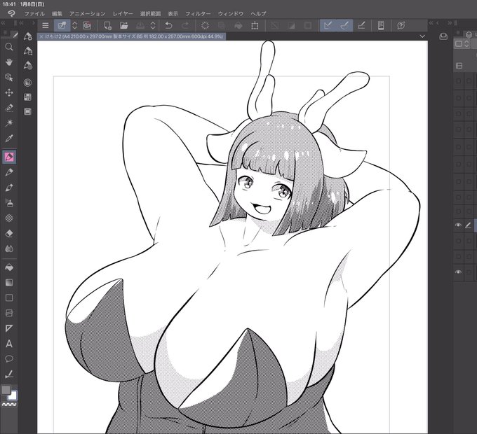 新春けもけっとはこんな感じのイラストのコピー本を頒布予定です🍖 