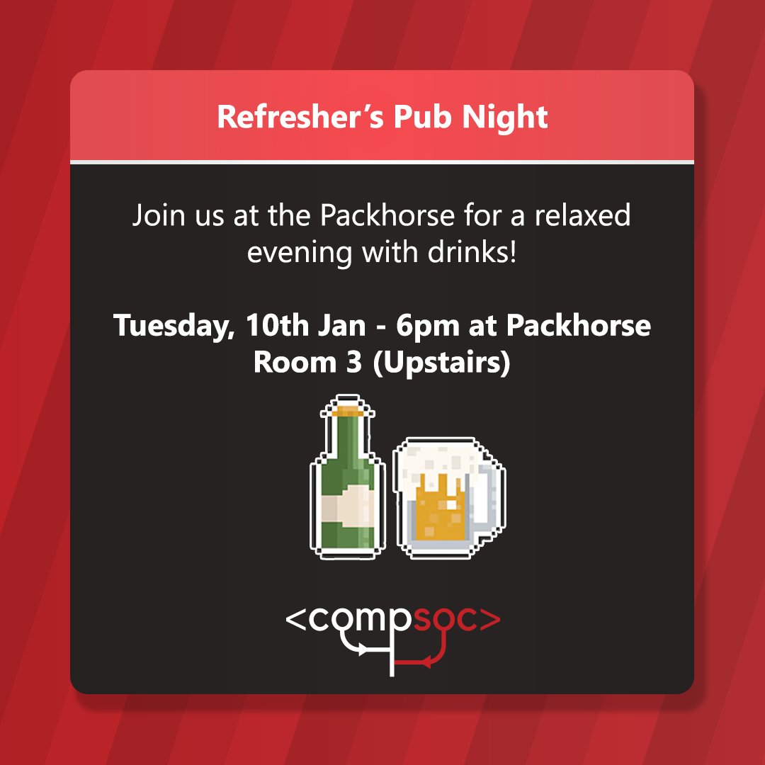 RHULCompSoc's tweet photo. Join us from tomorrow onwards for a week of Refreshers events! Ranging from gaming socials to pub nights out, there's something everyone will enjoy! https://t.co/dVKlwStzrP