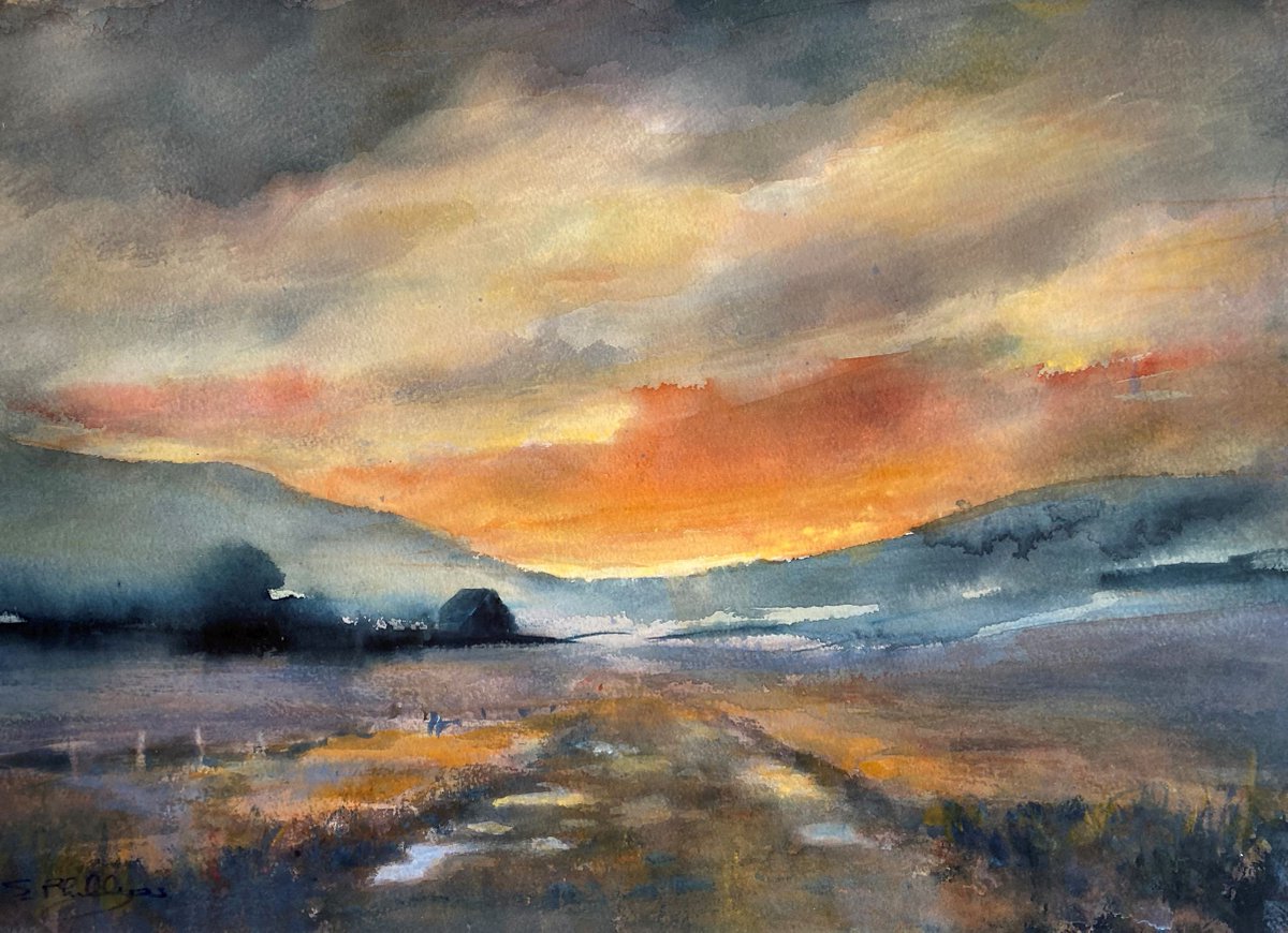 FidraFineArt's tweet photo. Winter Exhibition until Jan 22nd, open today, Sunday 12-4pm.

Sheena Phillips - A Sunset Like Liquid Toffee, Mixed Media, 36x36cm
Kenmore to Amulree, Watercolour, 55x36cm

#SheenPhillips #watercolour #Kenmore #Amulree #Scotland https://t.co/eBIbxlkE8j