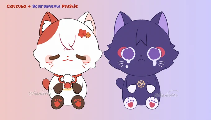 RT appreciatedInterest check on Catzuha Plushie~///Scarameow plushie is in the sample phase! :>I've always wanted to do a catzuha plushie but gotten some requests for him so I finally got down to do it!#kazuha #scaramouche 