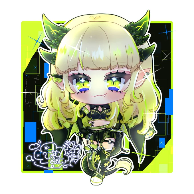 【ご依頼】ドラコビビビットちゃん()のSDお手伝いさせていただきました現在バナイベ走っておりますので気になる方……是非是非作曲してるイケボ女ちゃんです……!!! 