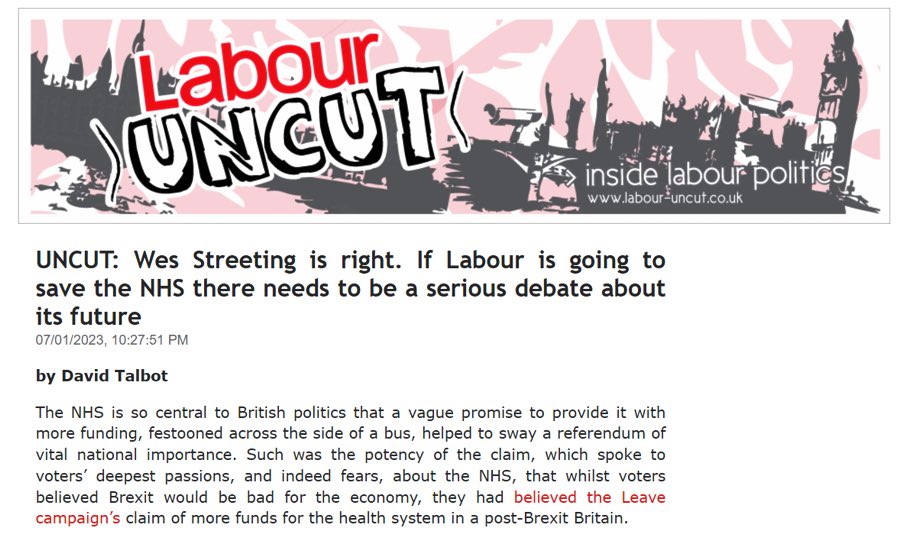 _DaveTalbot's tweet photo. @WesStreeting is right on #BBCLauraK. If Labour is going to save the #NHS there needs to be a serious debate about its future. Me on @LabourUncut on the Shadow Health Secretary’s diagnosis for the health service: https://t.co/oDUpmlktKi https://t.co/2c56klb73c