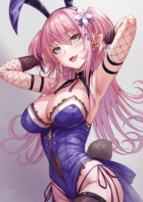 ピンク髪バニーガールお姉さん 