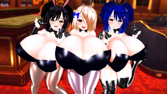 よそのこの腎宮さんとラリアちゃんクロアちゃんのバニー
卯年なんでね 