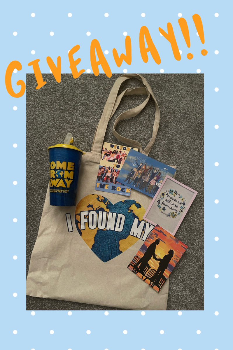 🎭GIVEAWAY🎭 - In the spirit of @ComeFromAwayUK kindness, I’d like to gift my bag of goodies from the final show……I have 2 to give away, so please RT for your chance to win and I’ll pick 2 winners on Wednesday! #WeAllComeFromAway 💙💛