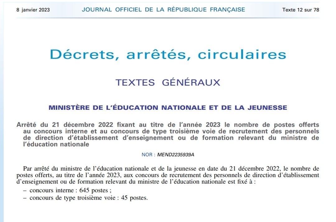 maelialc's tweet image. 645 postes pour le concours interne #perdir2023 et 45 postes pour la 3e voie. Bonne chance à tous les candidats! L&apos;année de préparation est à l&apos;image du métier: passionnante, stimulante et intense.